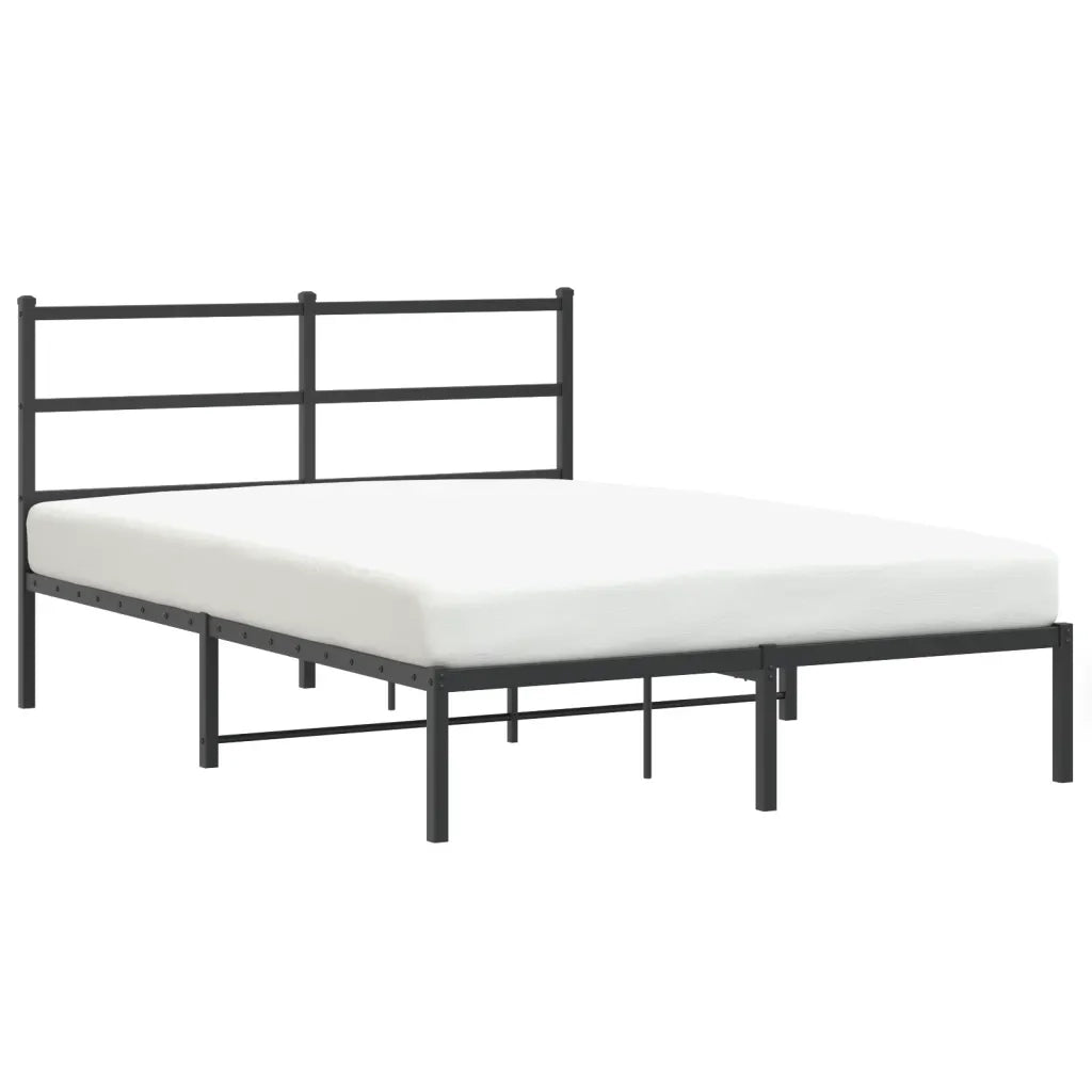 Giroletto con Testiera in Metallo Nero 140x190 cm 355365