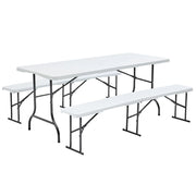 Oviala - Set di 10 tavoli e panche pieghevoli da 180 cm