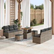Set di 9 pezzi di sofÃ  da giardino con cuscini grigio polyrattan