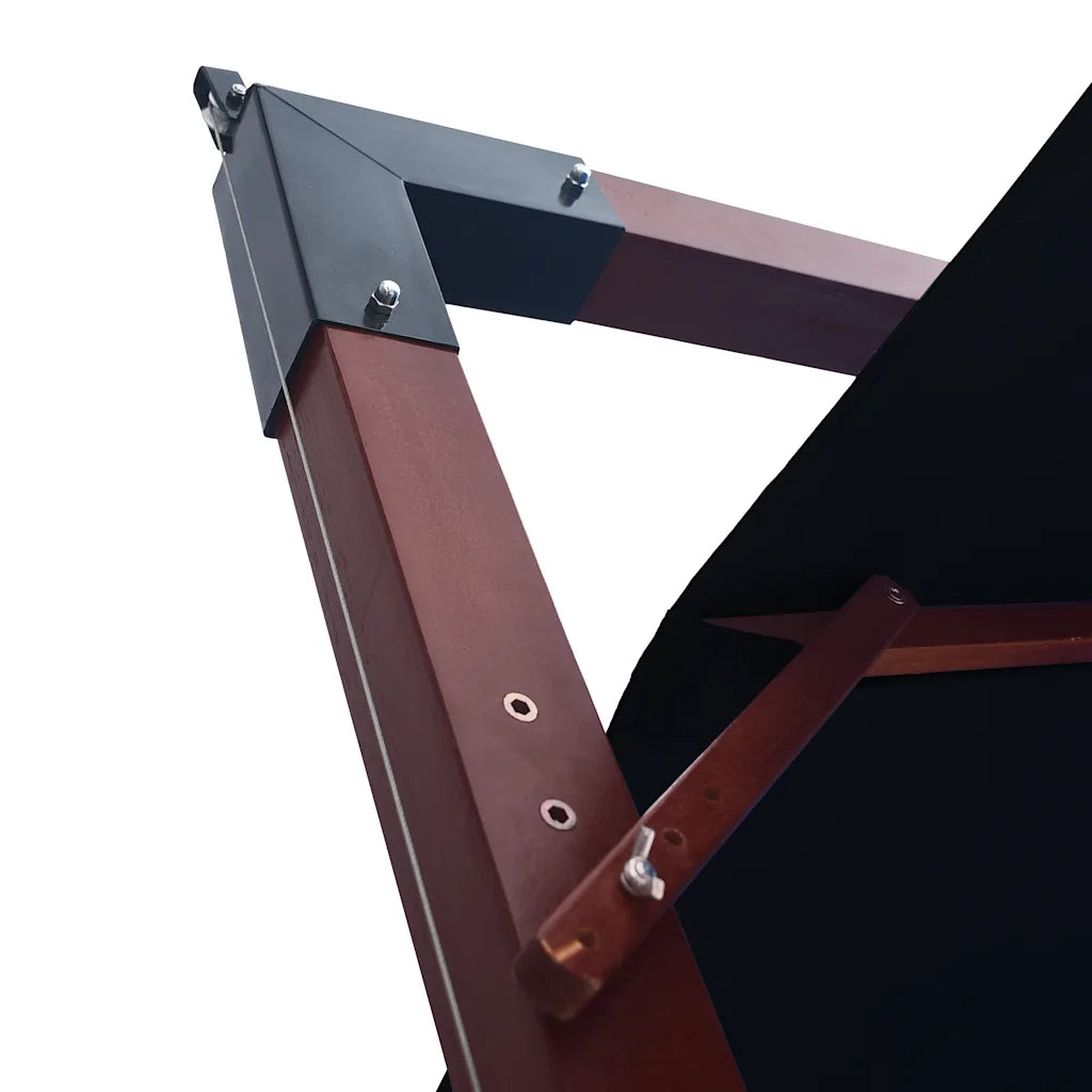 Ombrello | Parasolne a Sbalzo con Palo in Legno 400x300 cm Nero