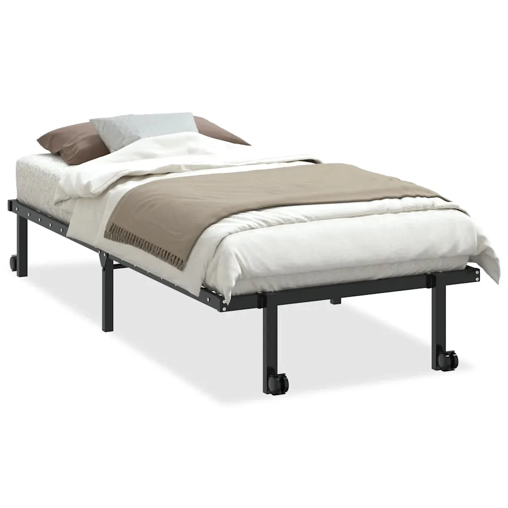 Giroletto senza Materasso Pieghevole Nero 90x200 cm in Acciaio 4103960