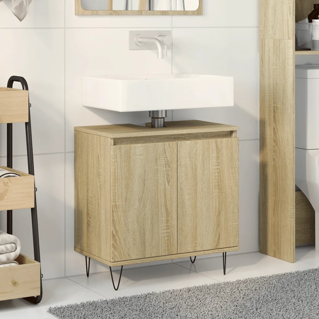 Mobile da Bagno Rovere Sonoma 58x33x60 cm in Legno Multistrato 849674
