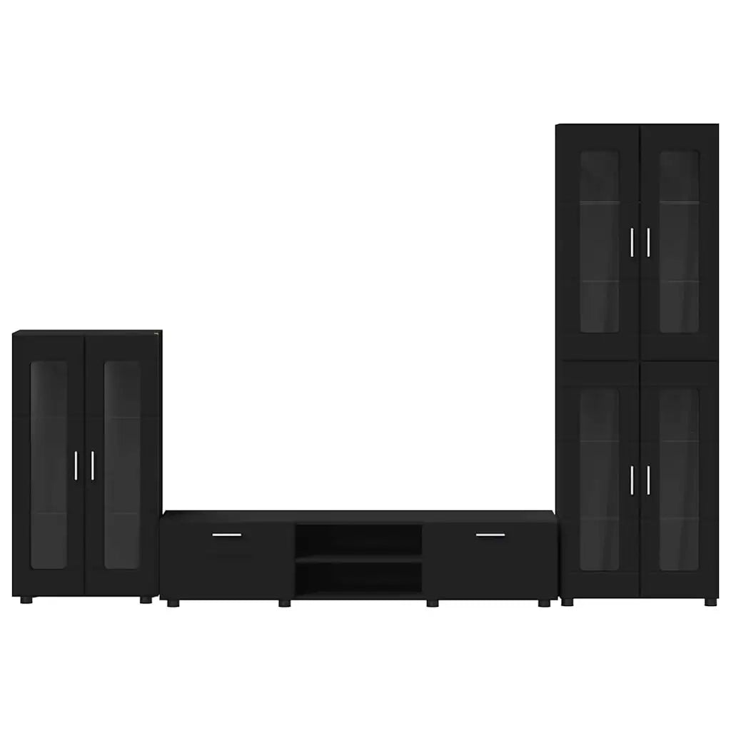 Set mobile TV con cassetto FLORIN 3 pcs Nero Legno multistrato