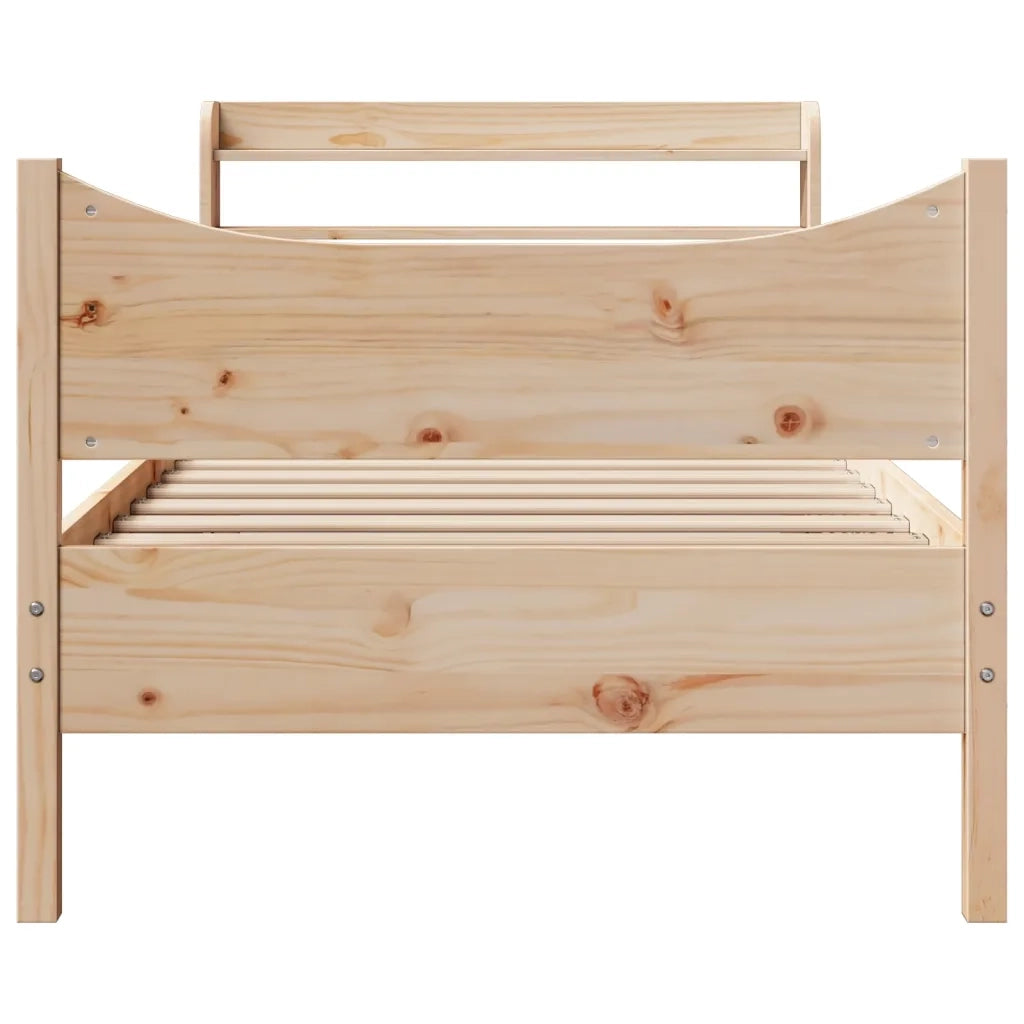 Giroletto con Testiera 90x200 cm in Legno Massello di Pino