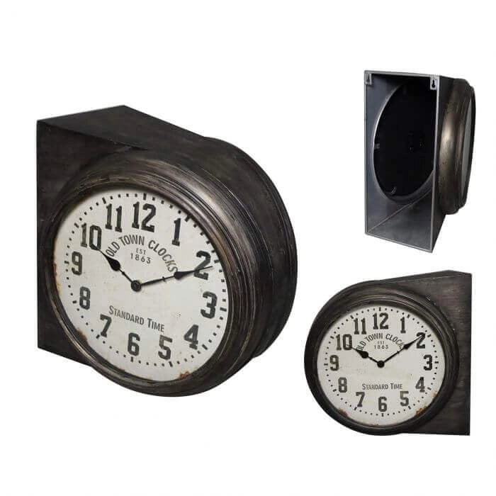 Orologio da parete in Acciaio Vetro cm 39 5x26 5x40 5 - FERDY