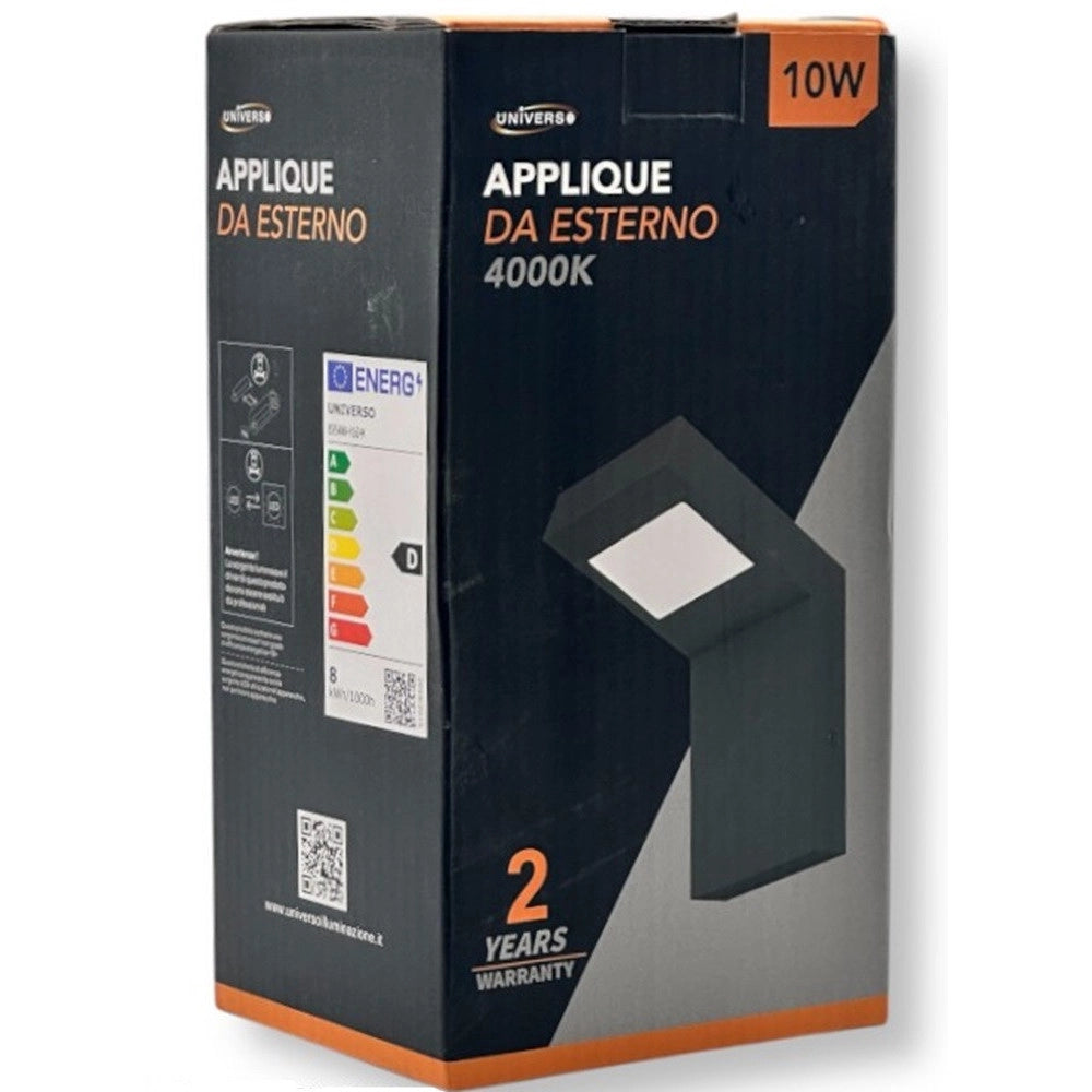 Trade Shop - Lampada Applique Led Da Giardino 10w Ip54 Lampione Bollard Da Muro Luce 4000k 954wa-h160 -