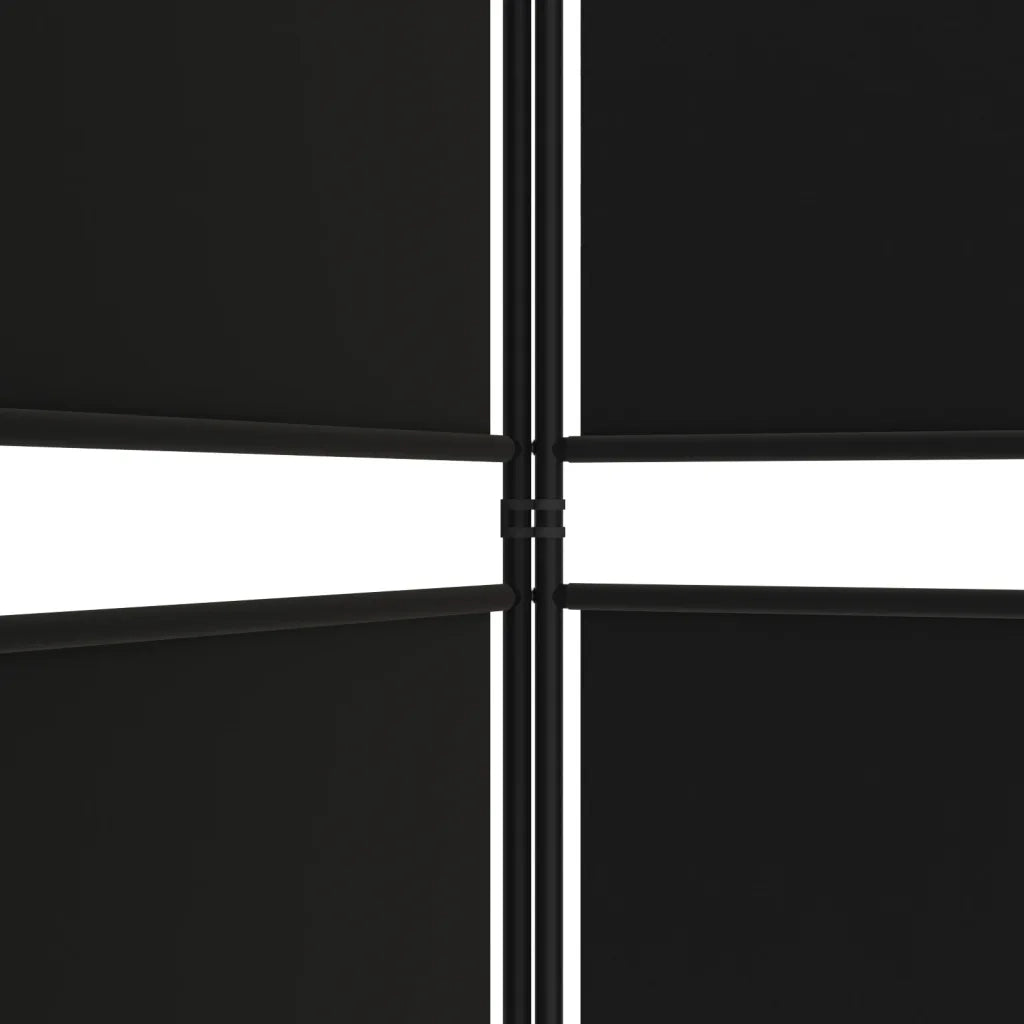Divisorio a 4 Pannelli Nero 200x180 cm in Tessuto cod mxl 73554