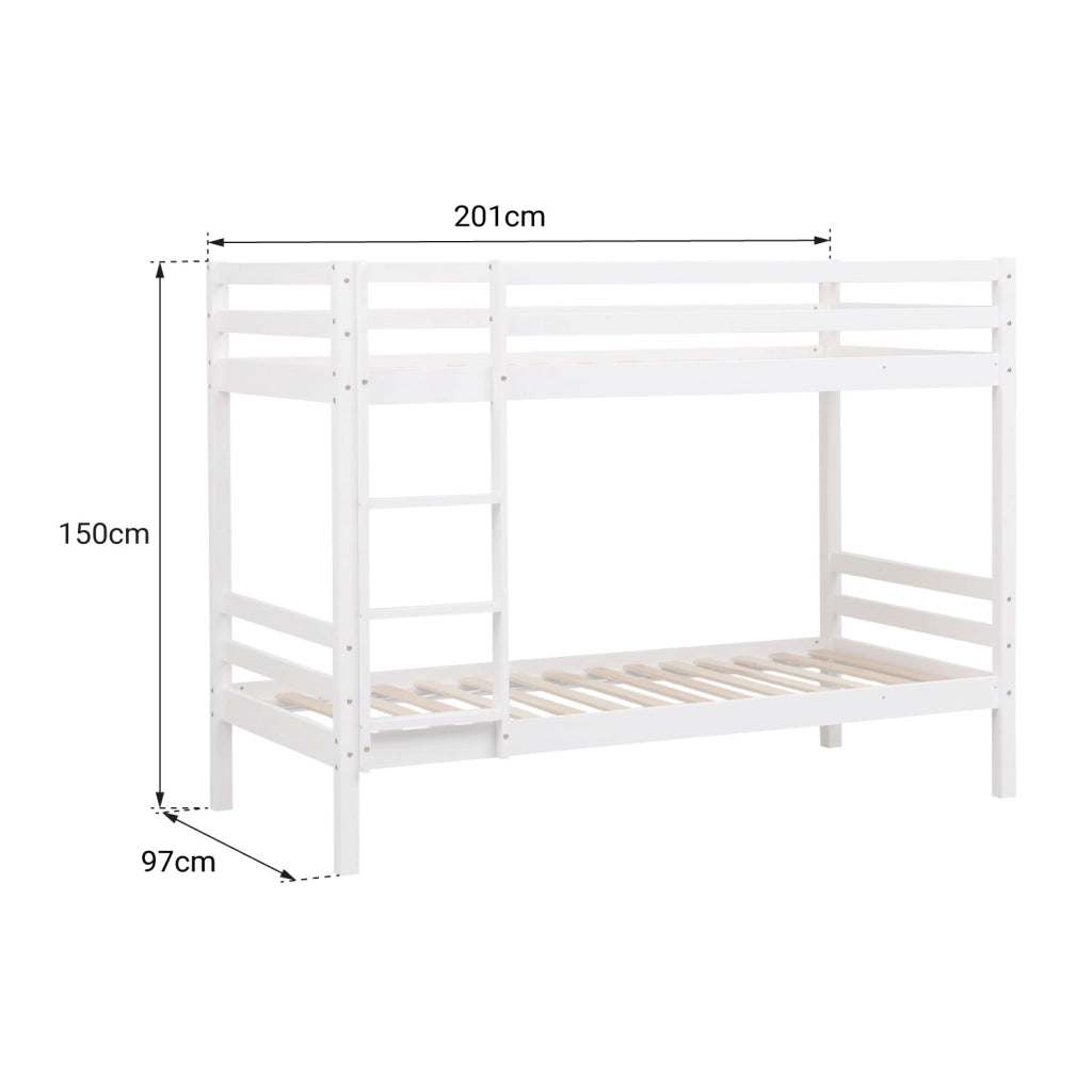 Letto a castello per bambini 190x90cm bianco AMBER