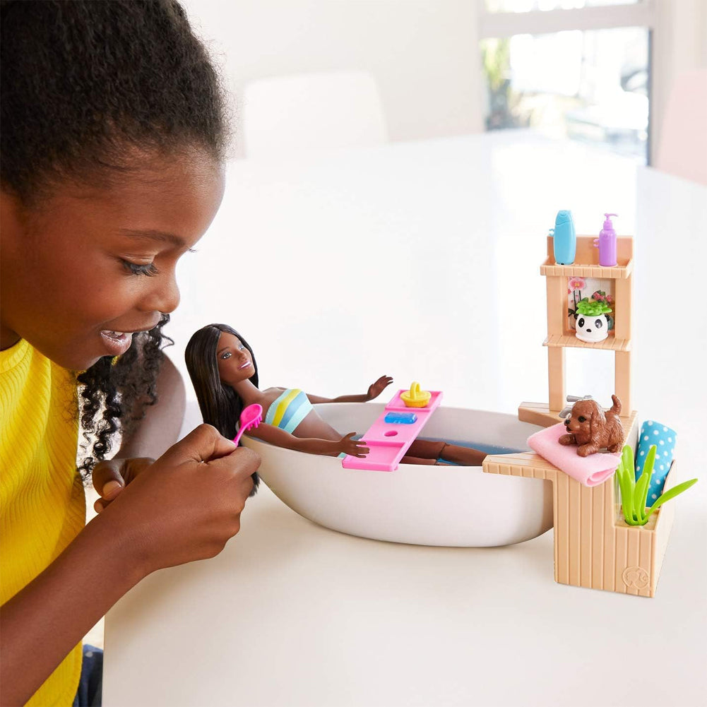 Barbie Wellness Playset Vasca da Bagno con Bambola Afroamericana Idea Regalo