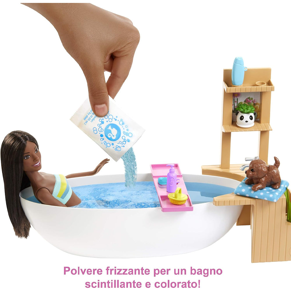 Barbie Wellness Playset Vasca da Bagno con Bambola Afroamericana Idea Regalo