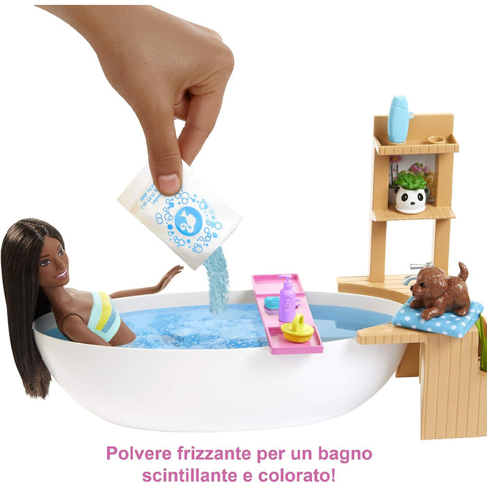 Barbie Wellness Playset Vasca da Bagno con Bambola Afroamericana Idea Regalo