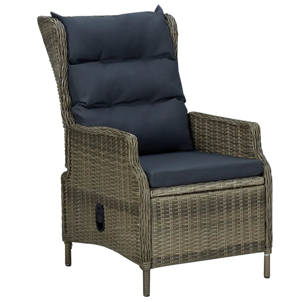 Set da Pranzo da Giardino 9 pz con Cuscini in Polyrattan Marrone 3060146