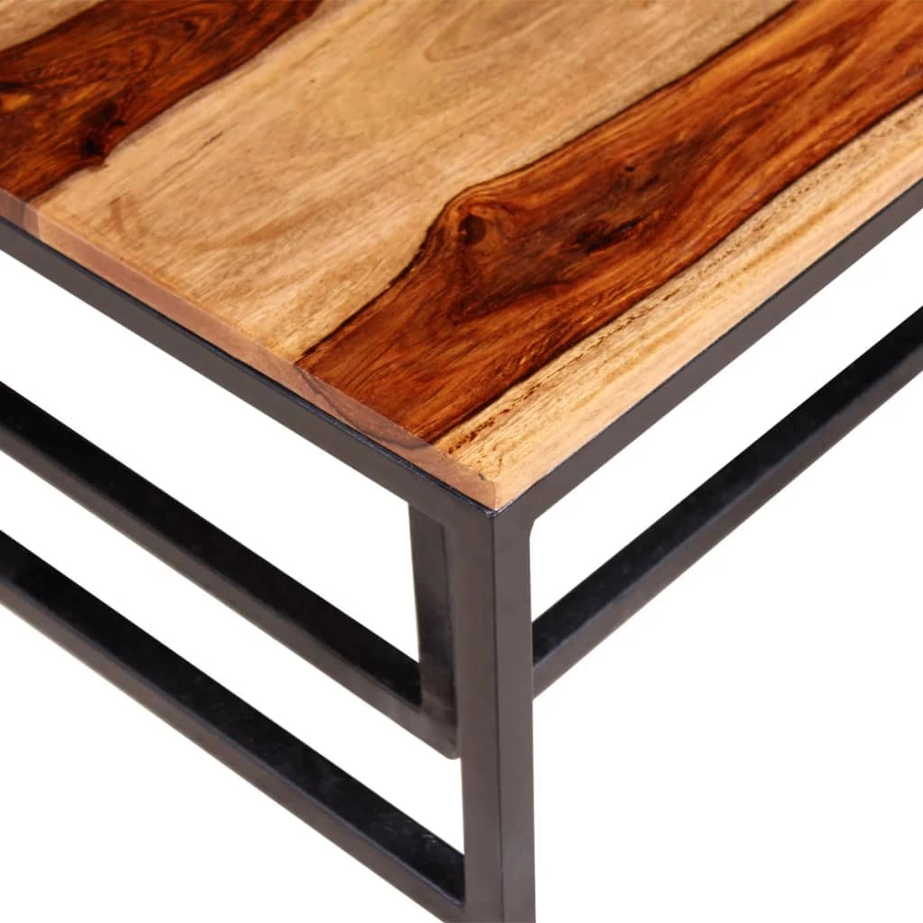 Set di 2 tavolini da caffè impilabili legno massello marrone 02_0042112