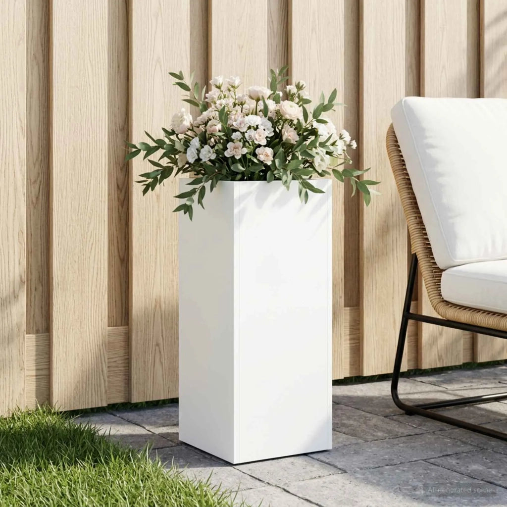 Vaso da giardino Bianco 20 x 20 x 40 cm 8005290