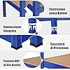 Scaffali per Carichi, Scaffalature a 5 Ripiani, in Metallo e MDF Scaffale, per Garage, Magazzino, Ripostiglio, Portante 875 kg, 90 x 40 x 180 cm (Blu)