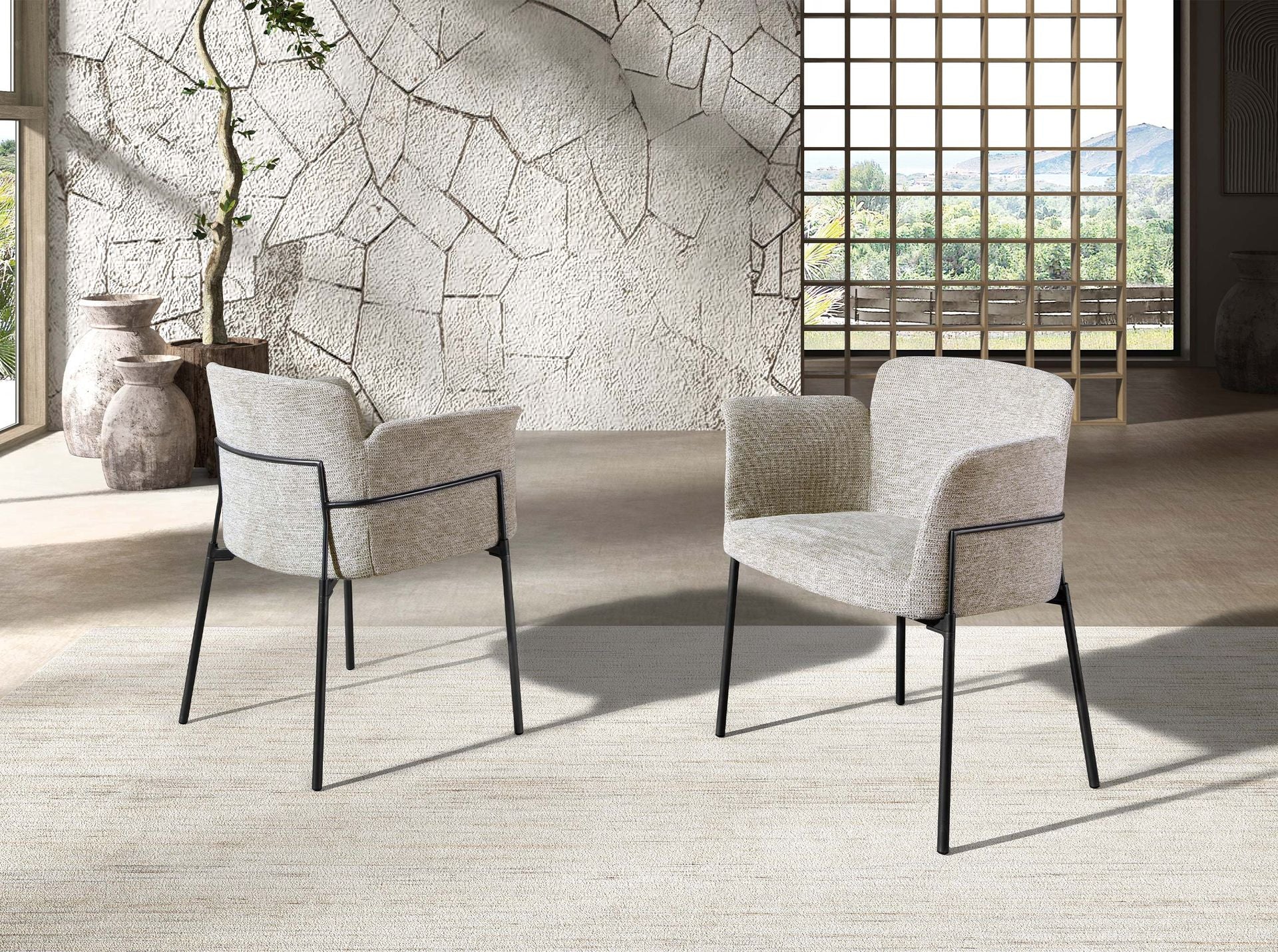 Sedia in tessuto grigio