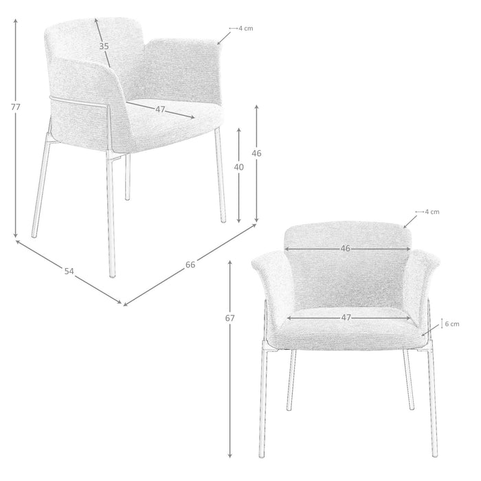 Sedia in tessuto grigio