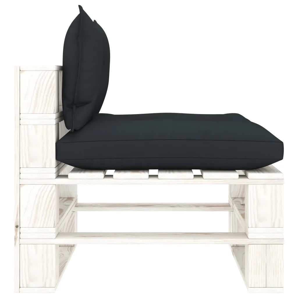 Poltrona Centrale da Giardino Pallet Cuscini Antracite in Legno 3052374