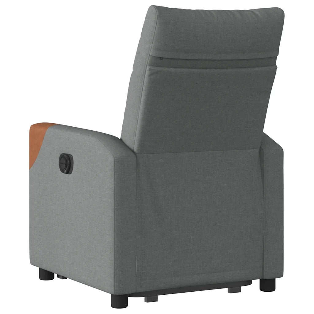 Divano Sedia-Poltrona Alzapersona Reclinabile Grigio Scuro in Tessuto 417361