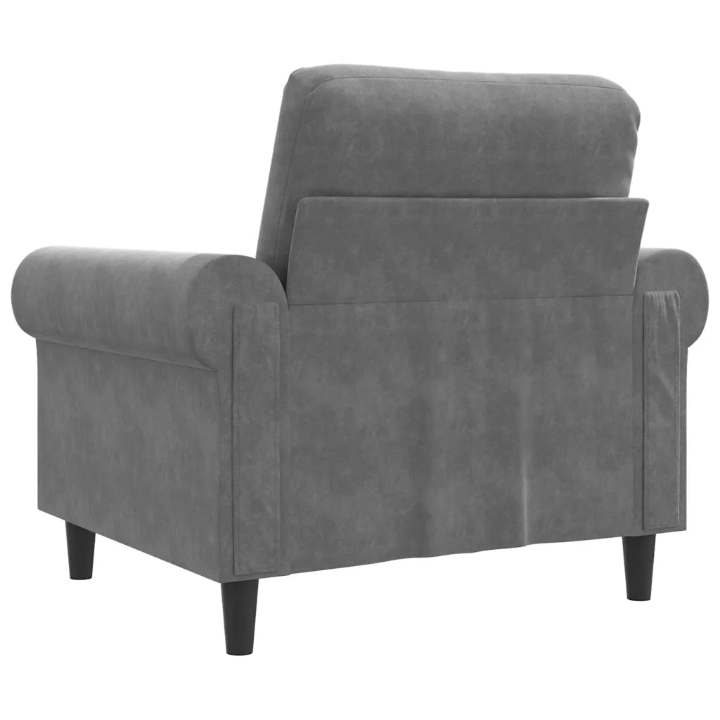 Poltrona-Divano Sedia-Poltroncina Grigio Scuro 60 cm Velluto 493038