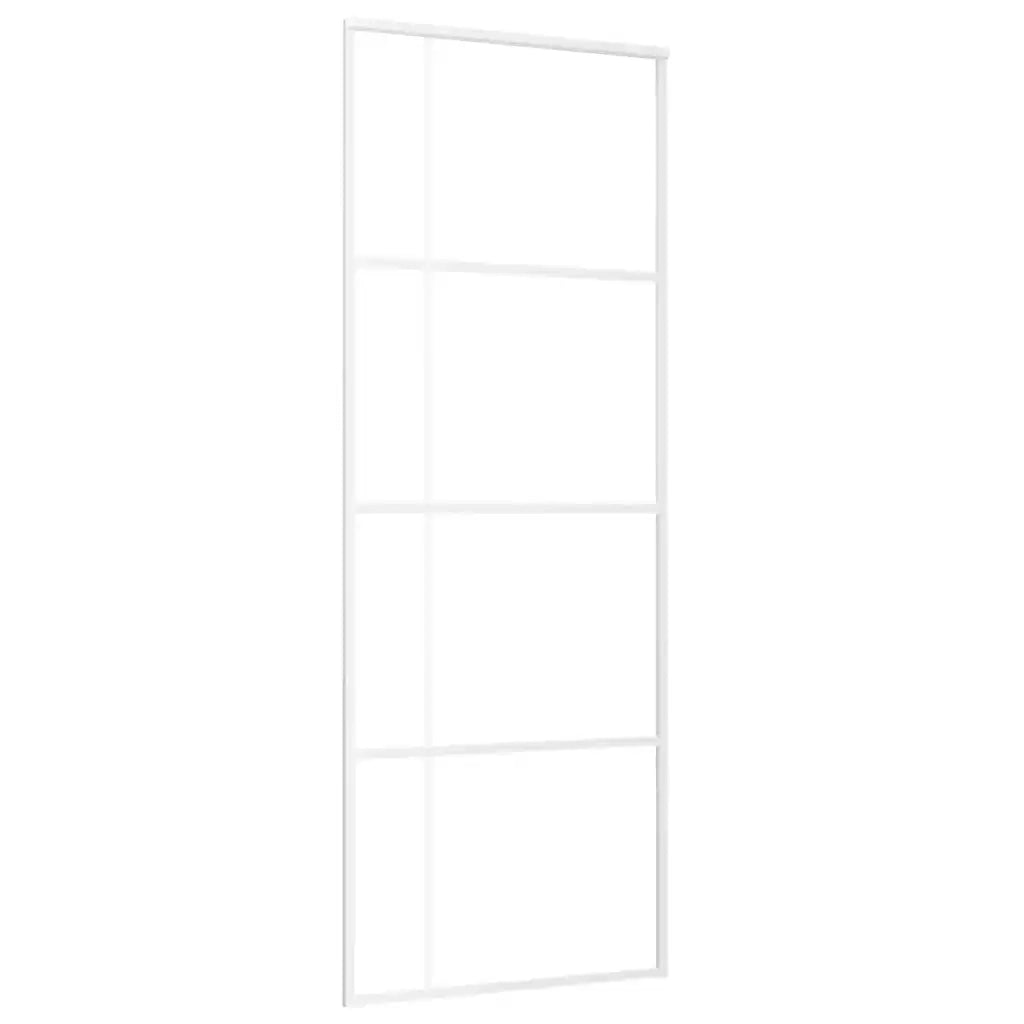 Porta Scorrevole ESG Vetro e Alluminio 76x205 cm Bianca cod mxl 66753
