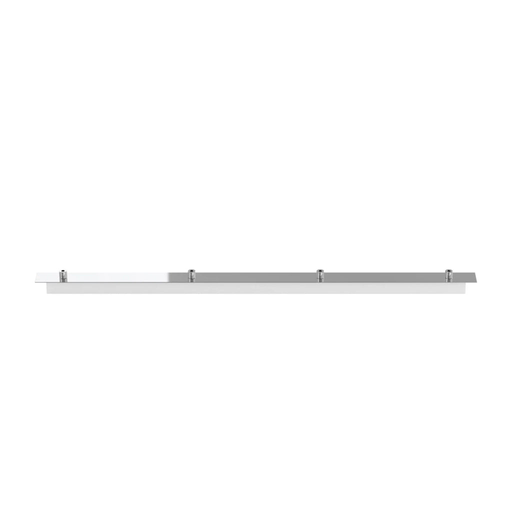 Rosone Rettangolare Metallo Cromo 4 Fori 80X4Cm