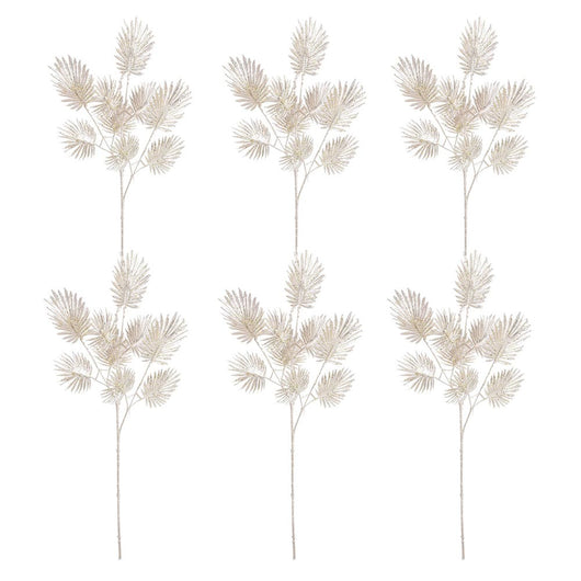 Rametto Natalizio per Decorazioni Composizioni Fiori di Natale 6 Pz Colore: Champagne