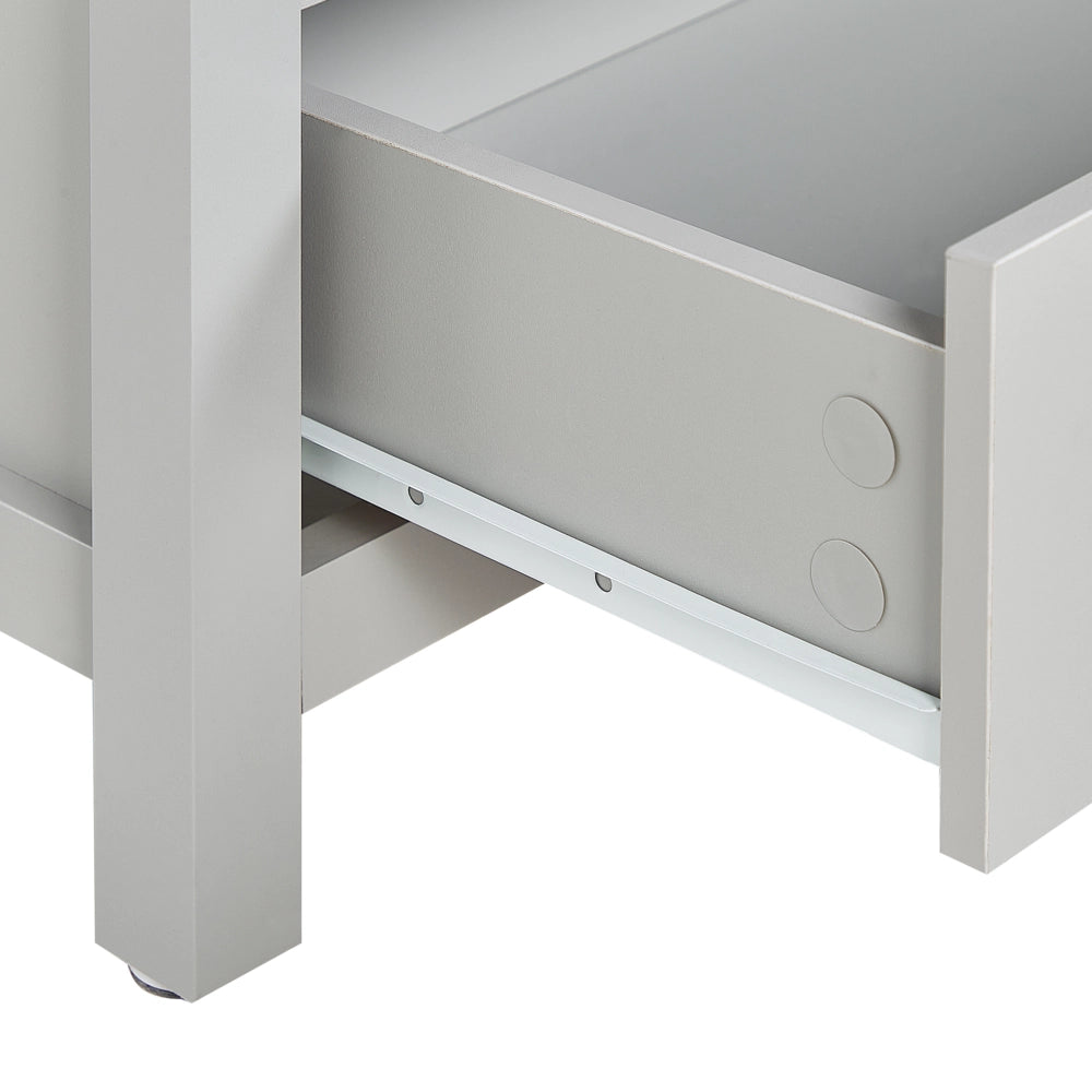 Libreria in Truciolare di Legno Chiaro Grigio 4 Ripiani Contenitori Corti Stile Scandinavo Tradizionale