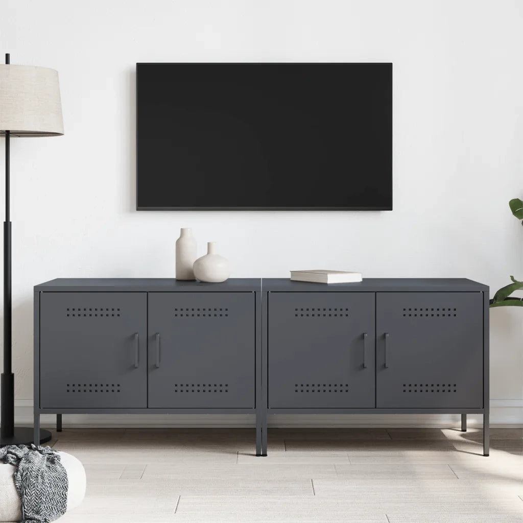 Mobili TV 2pz Antracite 68x39x50,5 cm in Acciaio 842939