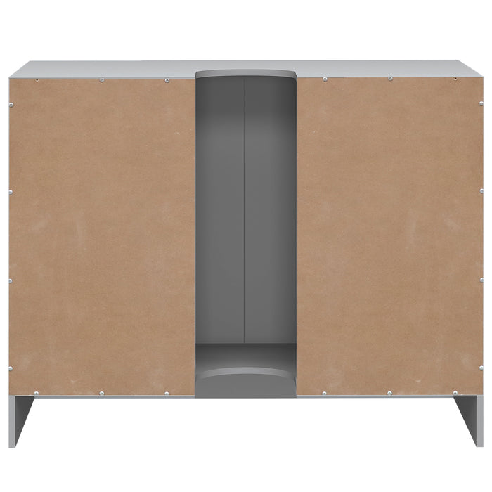 Mobile Sottolavabo da Bagno Linea Pietra Copricolonna con 2Ante Mobiletto Lavabo