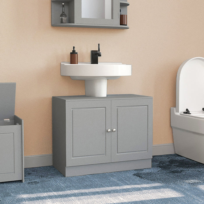 Mobile Sottolavabo da Bagno Linea Pietra Copricolonna con 2Ante Mobiletto Lavabo