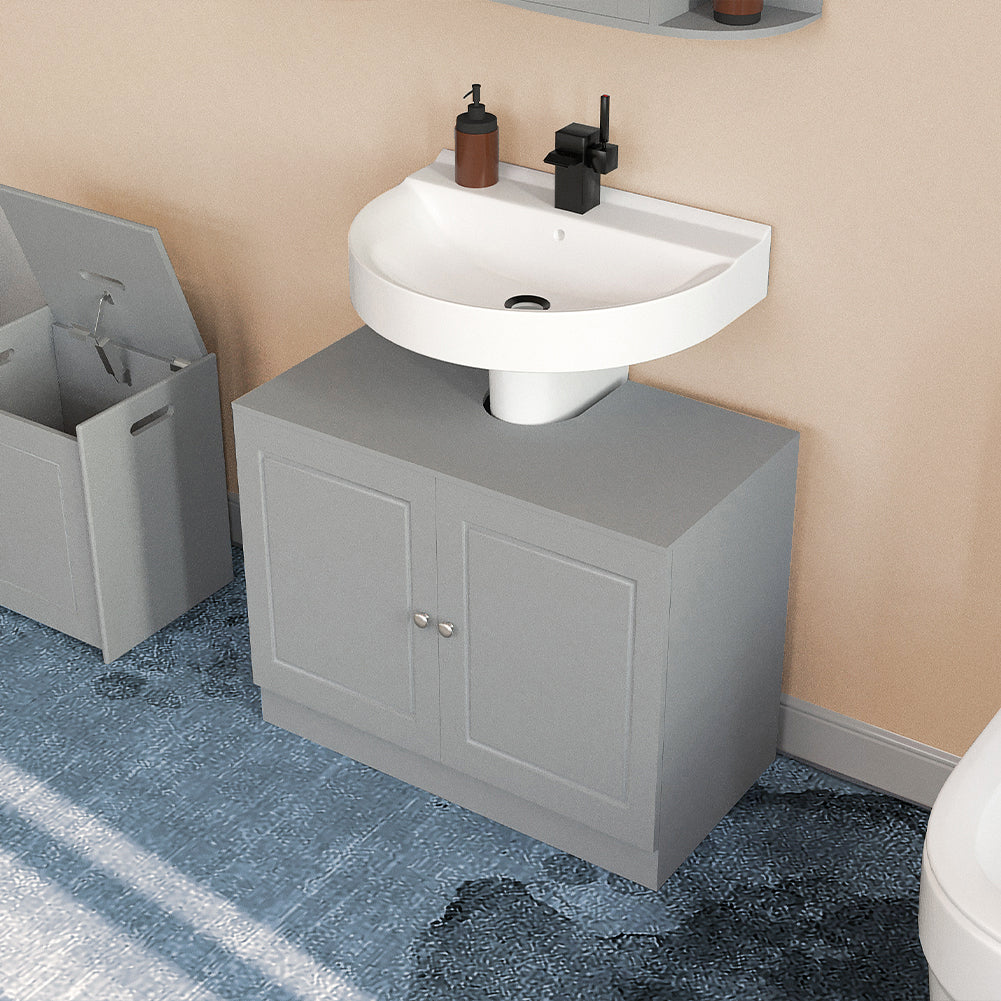 Mobile Sottolavabo da Bagno Linea Pietra Copricolonna con 2Ante Mobiletto Lavabo