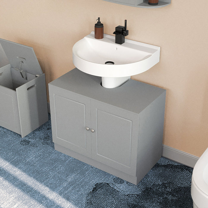 Mobile Sottolavabo da Bagno Linea Pietra Copricolonna con 2Ante Mobiletto Lavabo