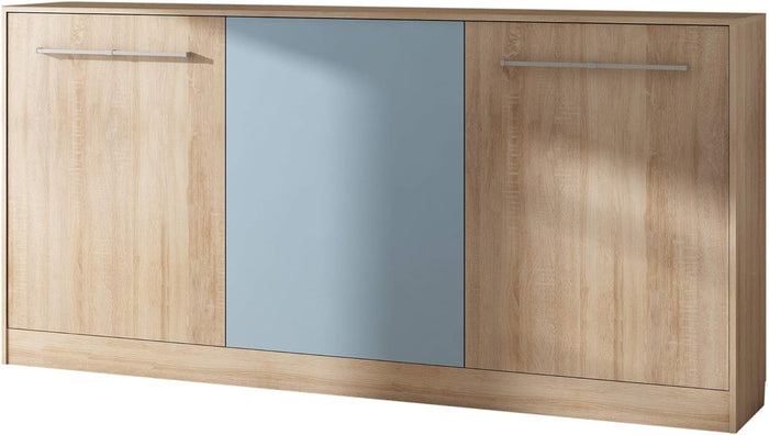 Mobile con Letto Pieghevole Integrato Roger cm 212x40x113h rovere blu