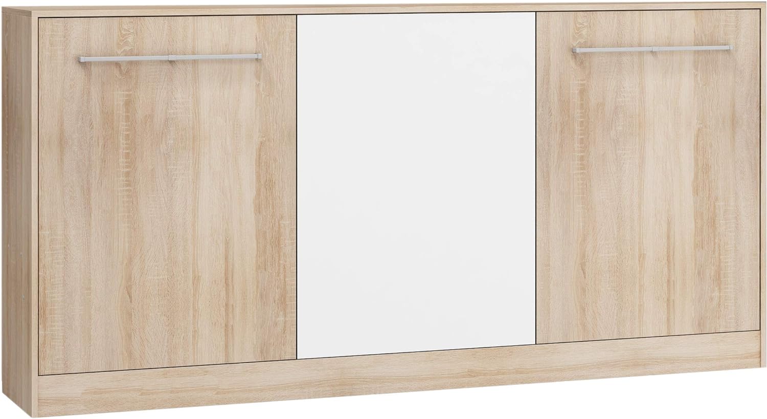 Mobile con Letto Pieghevole Integrato Roger cm 212x40x113h rovere bianco