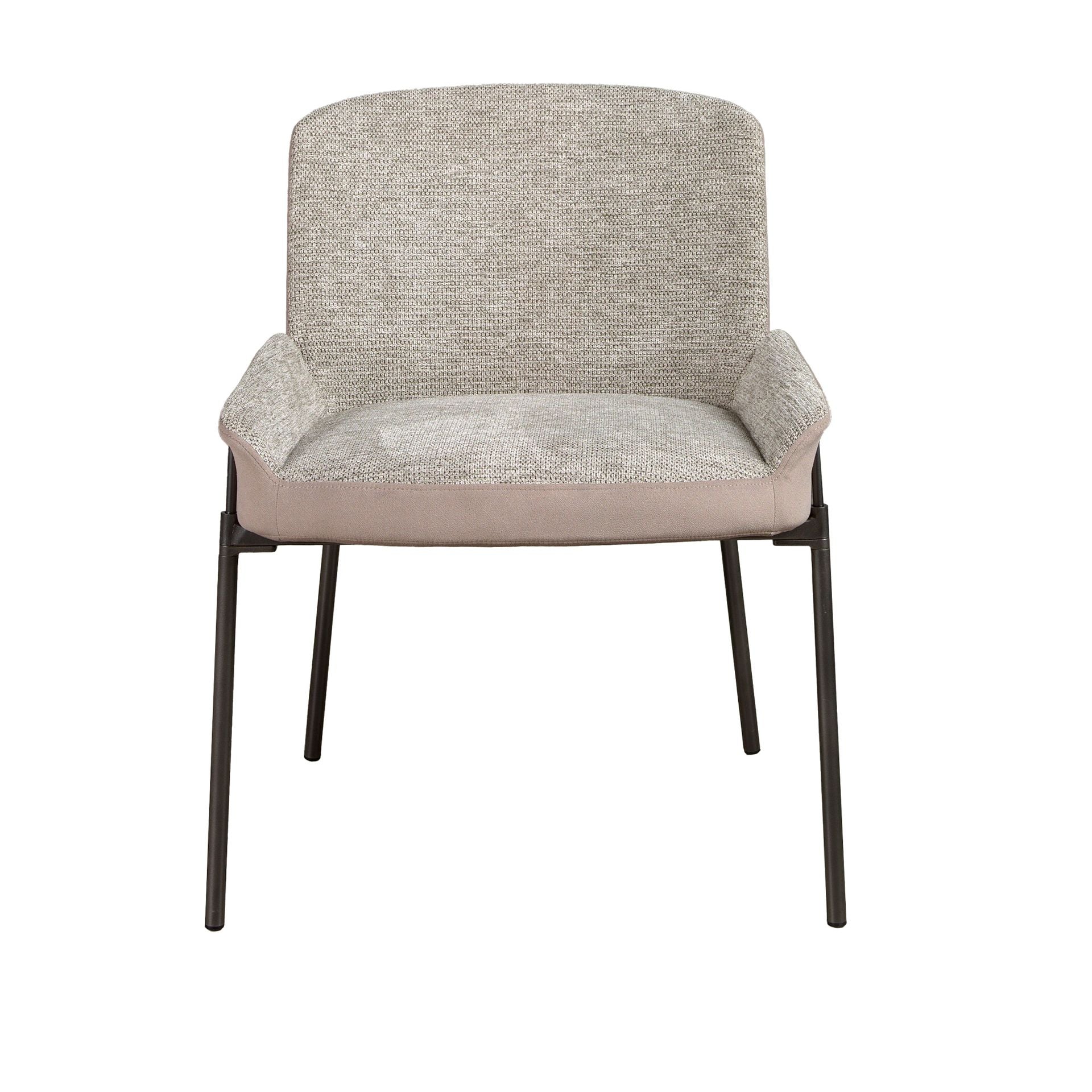 Sedia in tessuto grigio e velluto marrone