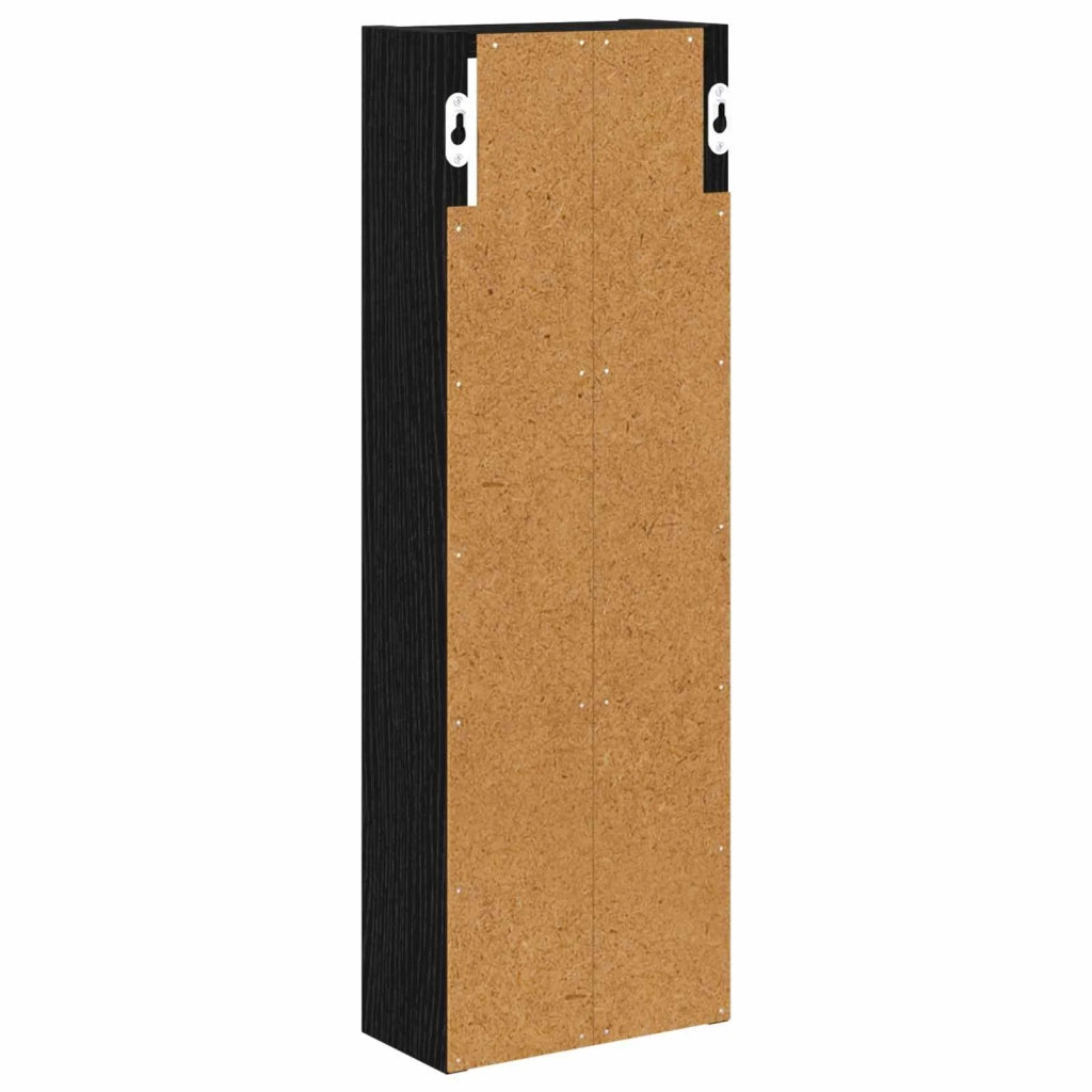 Armadio da bagno a muro Rovere Nero 20 x 10 x 60,5 cm