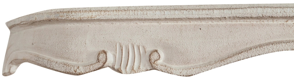 Biscottini Mensola a muro in legno finitura bianco anticato L50xPR24xH34 cm Made in Italy
