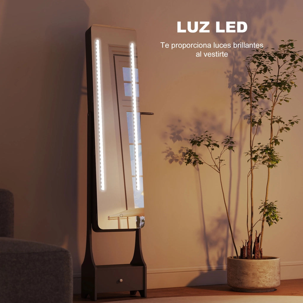 Armadio Joyero con Specchio e Luci LED ¨C zephmum ¨C Grigio