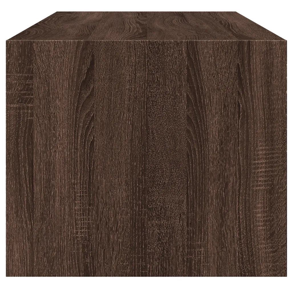 Tavolino Salotto con Ante in Vetro-Tavolino da soggiorno-Tavolo Rovere Marrone 102x50x42 cm