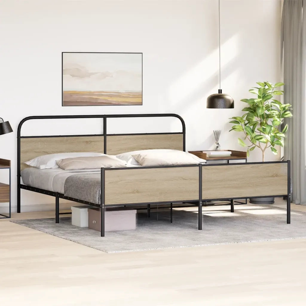 Giroletto senza Materaso in Metallo Rovere Fumo 193x203 cm 3318676