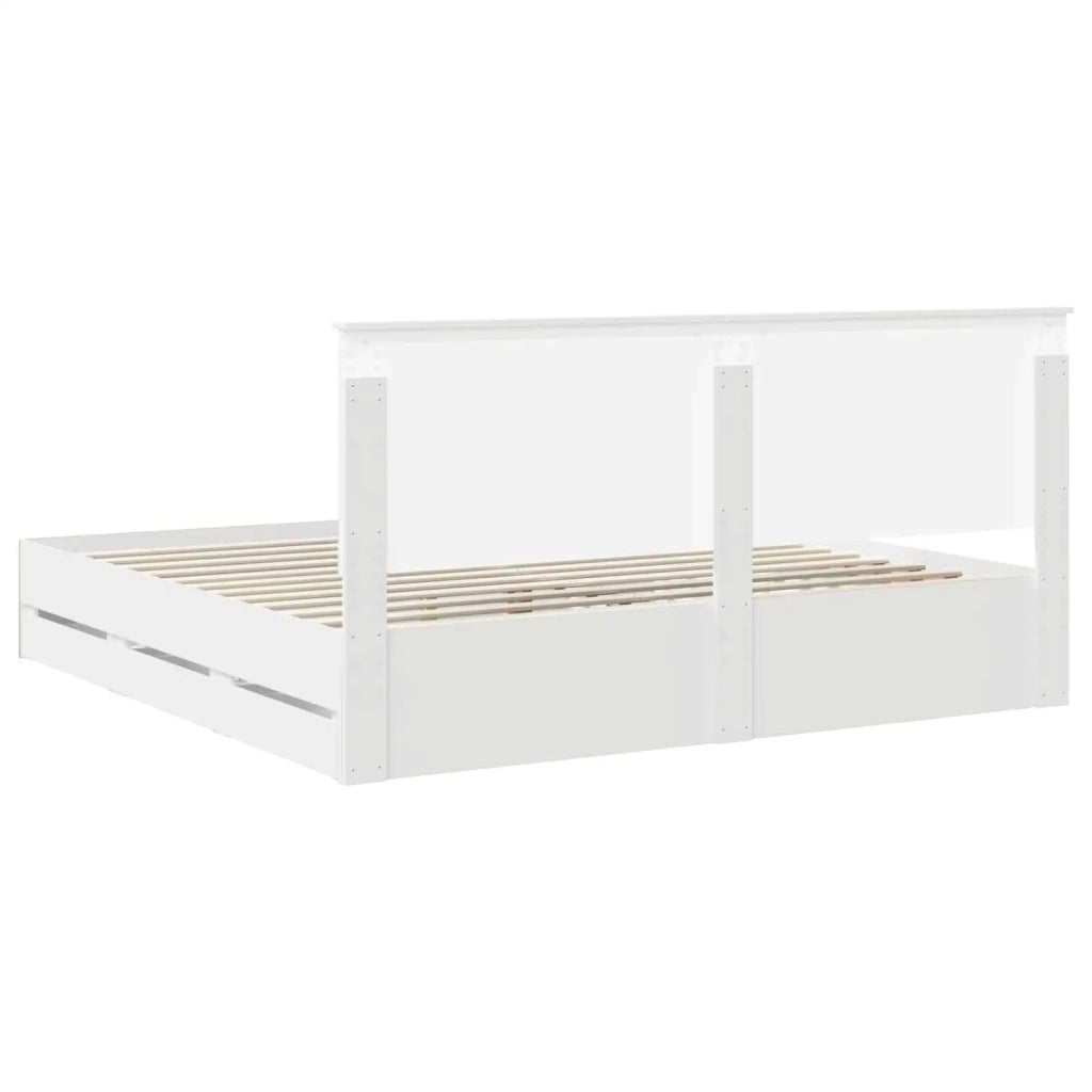 Struttura del letto Bianco 200 x 200 cm Legno Ingegnerizzato