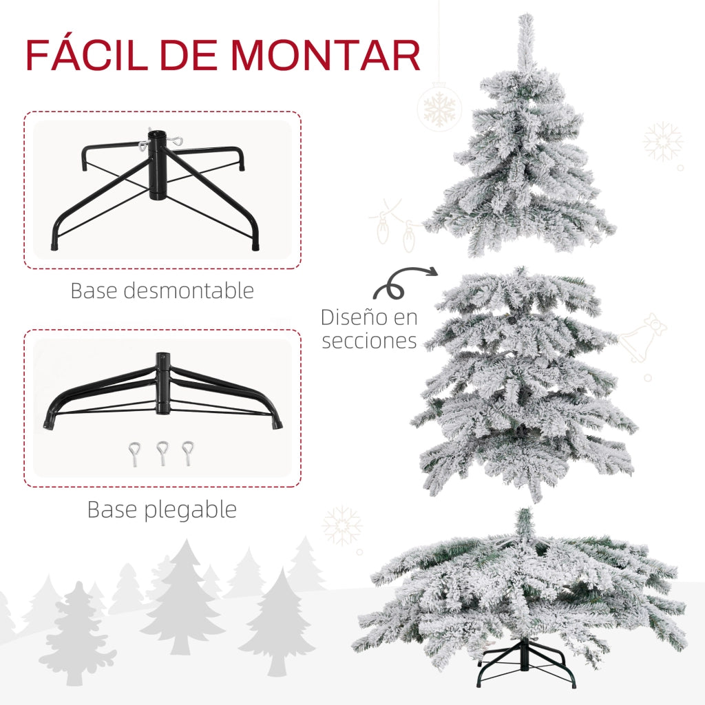 Albero di Natale Artificiale ¨C Zephmum ¨C Verde Bianco Nevato 180 cm