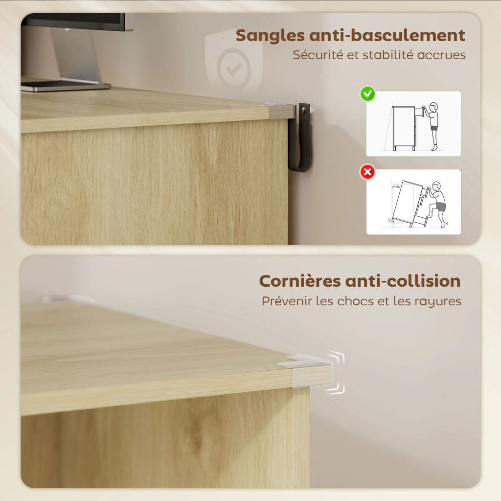 Scrivania con libreria e cassetto ¨C zephmum ¨C quercia e bianco 126x50x109 cm