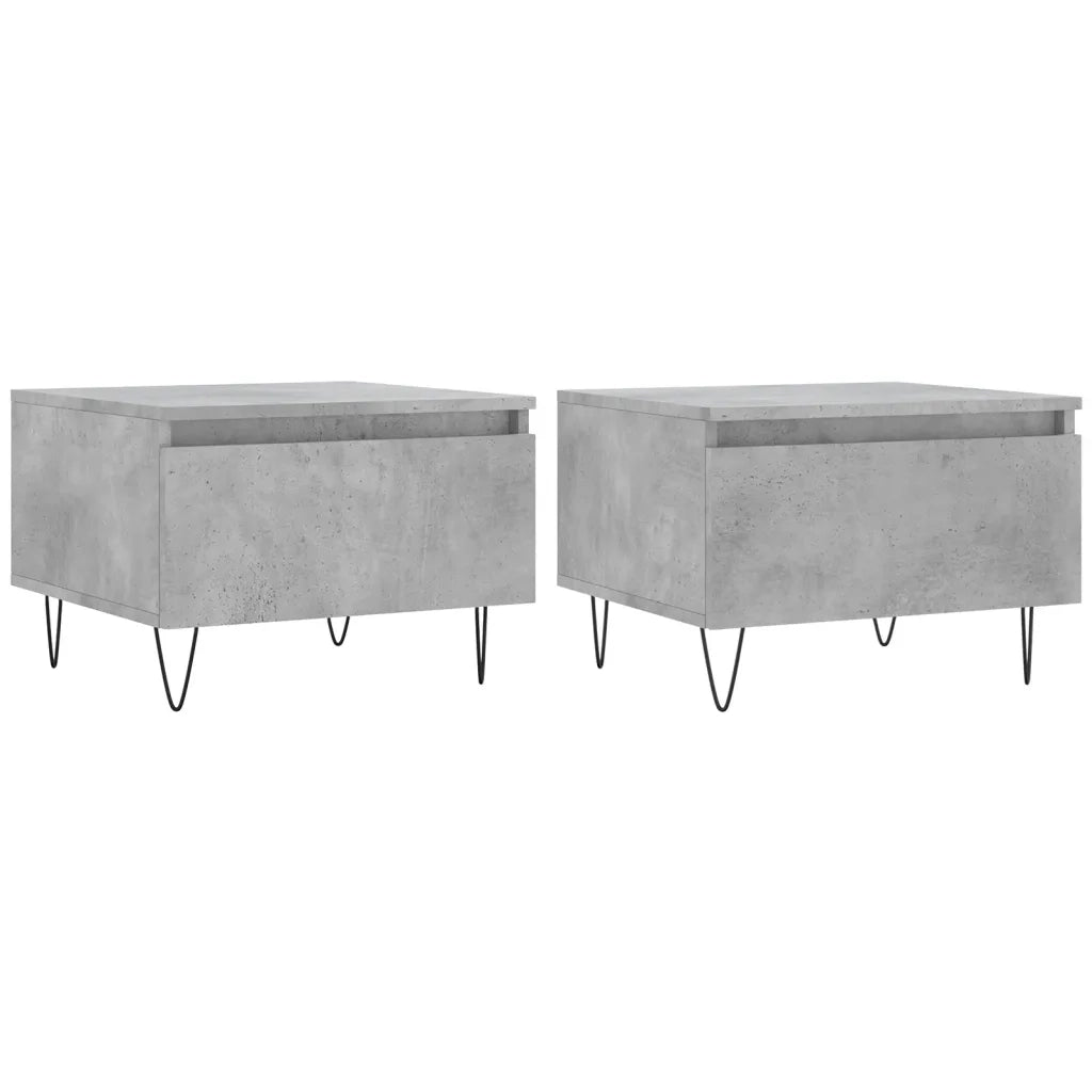 2 pz Tavolini salotto | Tavolino da caff¨¨ | Tavolino da Soggiorno Grigio Cemento 50x46x35 Legno Multistrato