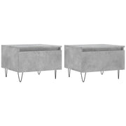 2 pz Tavolini salotto | Tavolino da caff¨¨ | Tavolino da Soggiorno Grigio Cemento 50x46x35 Legno Multistrato