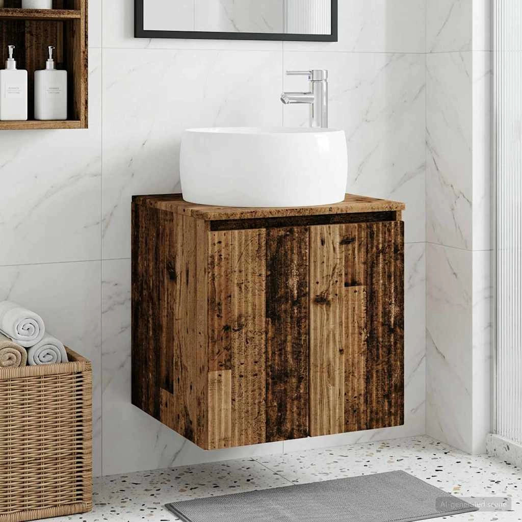 Mobile Lavabo da Parete Legno antico 49,5 x 44,5 x 66 cm 890460