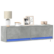 Mobile TV a Parete con Luci LED Grigio Cemento 140x31x38 cm