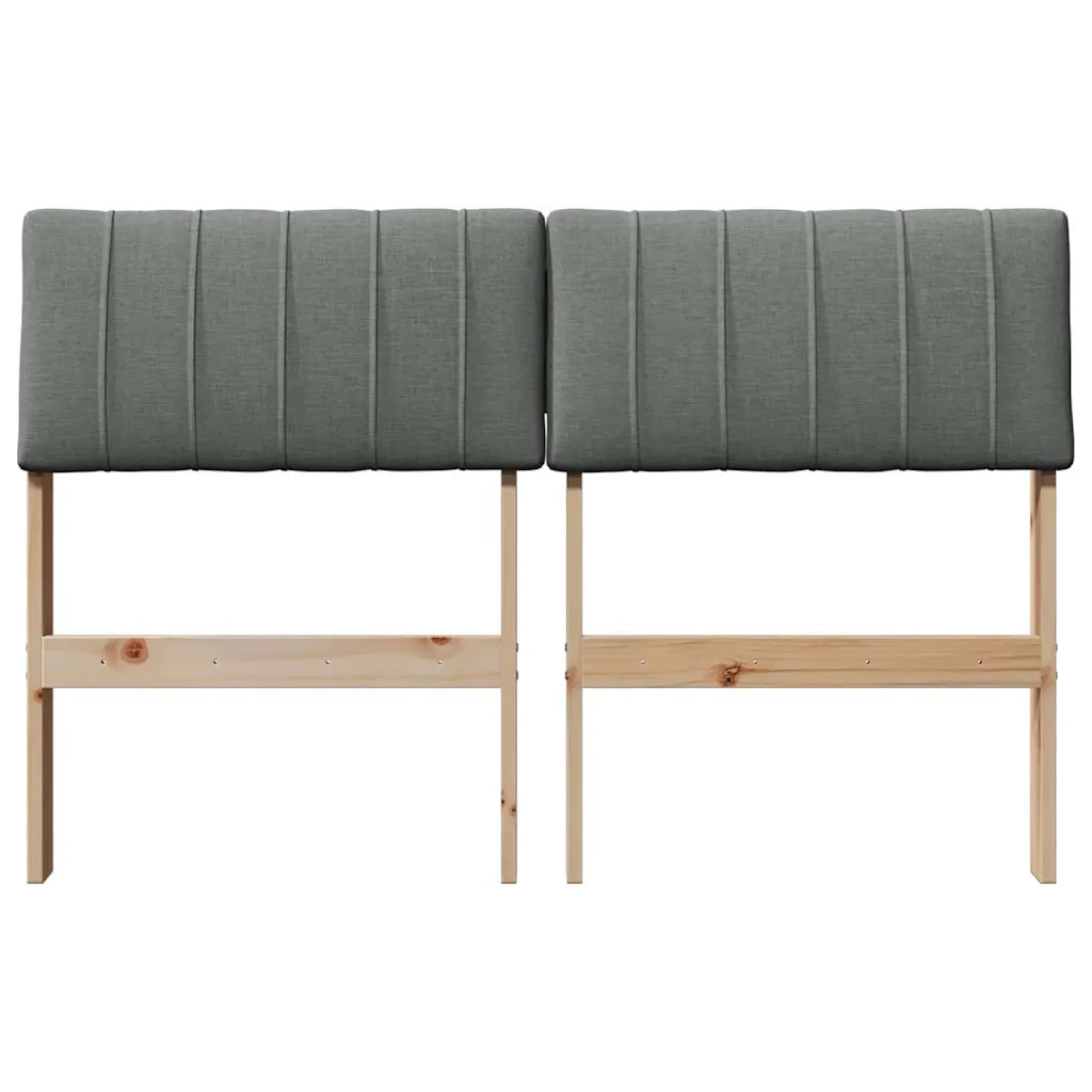 Testiera | Testata imbottita Grigio scuro 120 cm Pino massello