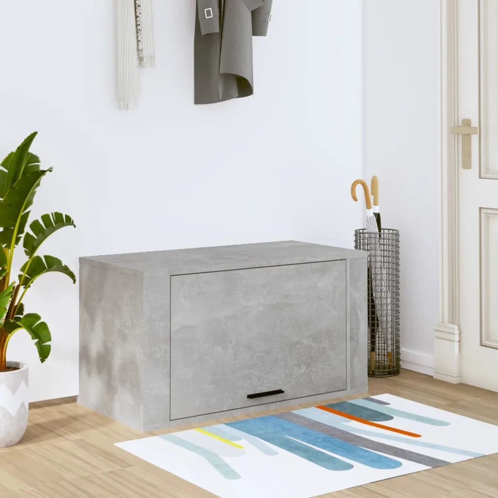 Scarpiera | Mobile per scarpe a Parete Grigio Cemento 70x35x38 cm Legno Multistrato